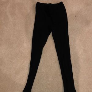 Ribbed black leggings